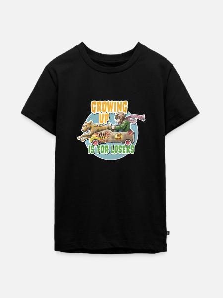 GrowingUpisforLosers - Teenager Premium økologisk T-shirt - sort