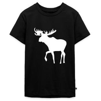 Elch - Moose - Elk - Teenager Premium Bio T-Shirt - Schwarz - Vorne - AI Model Teenager Male light (155cm)