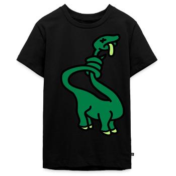 stranglesaurus_dino_3c - Teenager Premium Bio T-Shirt - Schwarz - Vorne - AI Model Teenager Male light (155cm)