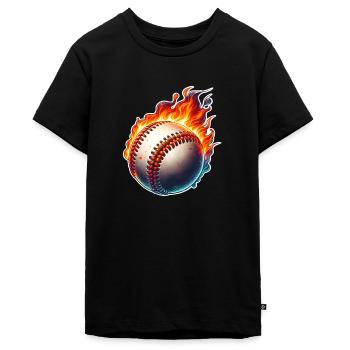 Baseball - Teenager Premium Bio T-Shirt - Schwarz - Vorne - AI Model Teenager Male light (155cm)