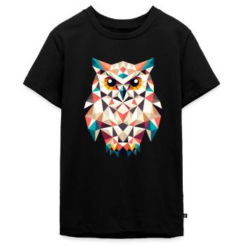 Uil // uil - Tieners Premium Bio T-shirt - zwart - Voor - AI Model Teenager Male light (155cm)