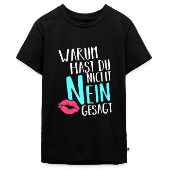 Warum Hast Du Nicht Nein Gesagt Schlager JGA - Teenager Premium Bio T-Shirt - Schwarz - Vorne - AI Model Teenager Male light (155cm)