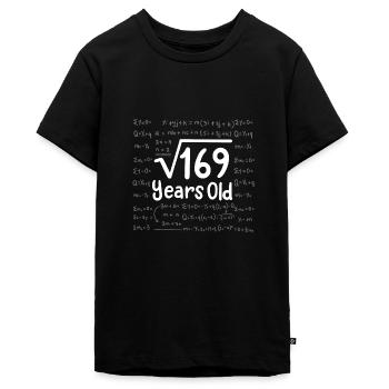 Square Root Of 169 Gift For Kids 13th Birthday - Teenager Premium Organic T-Shirt - black - Front - AI Model Teenager Male light (155cm)
