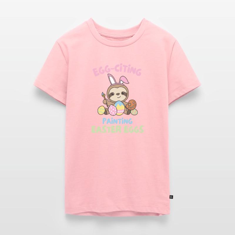 cute sloths for easter with easter eggs sloth Teenager Premium Organic T-Shirt