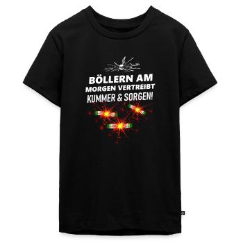 Feuerwerk am Morgen Pyro - Teenager Premium Bio T-Shirt - Schwarz - Vorne - AI Model Teenager Male light (155cm)
