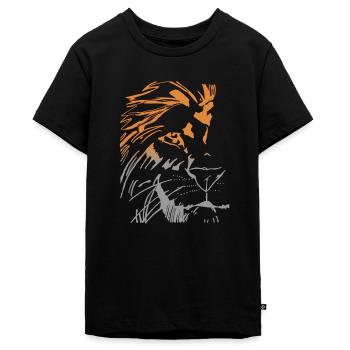 Löwenmodell 2 - Teenager Premium Bio T-Shirt - Schwarz - Vorne - AI Model Teenager Male light (155cm)
