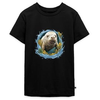 Sauvons les lamantins Animaux aquatiques Lamantins - T-shirt Premium bio Ado - noir - Devant - AI Model Teenager Male light (155cm)