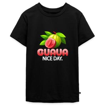 Guavale Nice Day illustration fruitée à la goyave - T-shirt Premium bio Ado - noir - Devant - AI Model Teenager Male light (155cm)