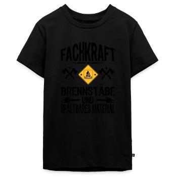Fachkraft Holz - Teenager Premium Bio T-Shirt - Schwarz - Vorne - AI Model Teenager Male light (155cm)