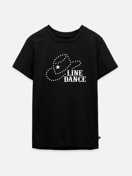 LINE DANCE COWBOYHUT AUS STERNEN - Teenager Premium Bio T-Shirt - Schwarz