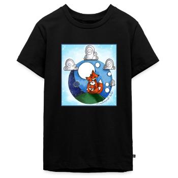 A Fabulous Family of Fiery Foxes - Teenager Premium Organic T-Shirt - black - Front - AI Model Teenager Male light (155cm)