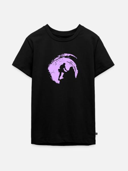 Kletterer Gipfel Kletterwand - Teenager Premium Bio T-Shirt - Schwarz