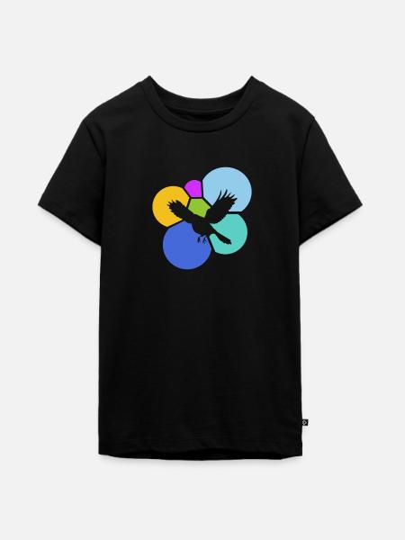 Tier Vogelschwarm Birds - Teenager Premium Bio T-Shirt - Schwarz