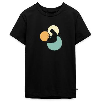 Couture Crochet Laine - T-shirt Premium bio Ado - noir - Devant - AI Model Teenager Male light (155cm)