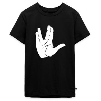 salutation - T-shirt Premium bio Ado - noir - Devant - AI Model Teenager Male light (155cm)