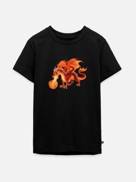 fire dragon - Teenager Premium Bio T-Shirt - Schwarz