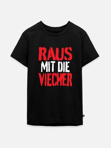 Raus mit die Viecher - Teenager Premium Bio T-Shirt - Schwarz