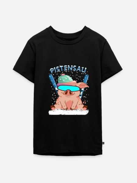 Pistensau - Teenager Premium Bio T-Shirt - Schwarz
