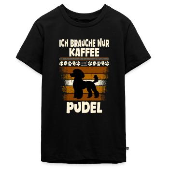 Poodle coffee - Teenager Premium Organic T-Shirt - black - Front - AI Model Teenager Male light (155cm)