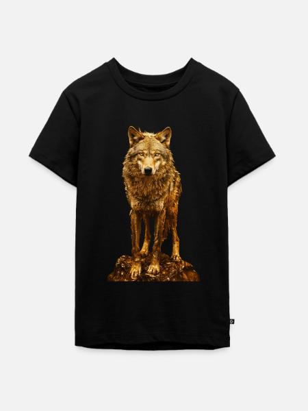 Wolf - Teenager Premium Bio T-Shirt - Schwarz