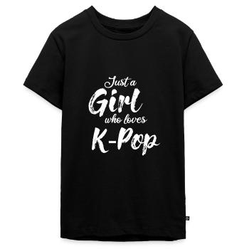 K-pop - Teenager Premium Organic T-Shirt - black - Front - AI Model Teenager Male light (155cm)