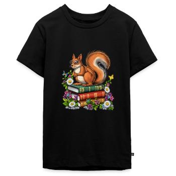 Cottagecore Waldhörnchen - Teenager Premium Bio T-Shirt - Schwarz - Vorne - AI Model Teenager Male light (155cm)