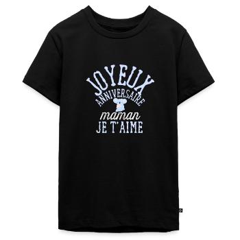 Joyeux anniversaire maman - T-shirt Premium bio Ado - noir - Devant - AI Model Teenager Male light (155cm)