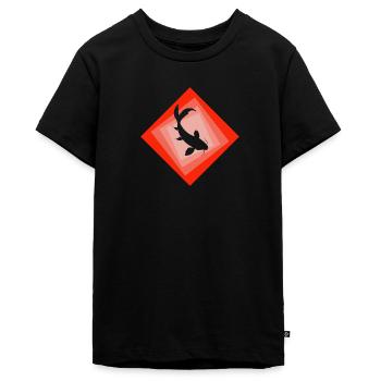 Koi Fish - Teenager Premium Organic T-Shirt - black - Front - AI Model Teenager Male light (155cm)