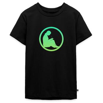 Crochet laine à coudre - T-shirt Premium bio Ado - noir - Devant - AI Model Teenager Male light (155cm)