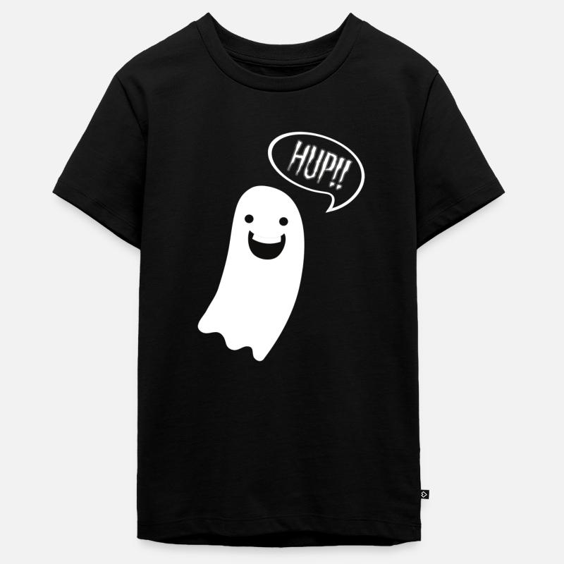 Geist Ghost Boo Hup Halloween - T-shirt Premium bio Ado - noir