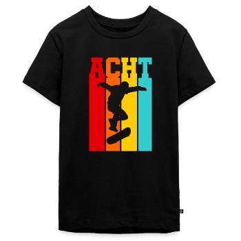 Acht Jahre alt - Alter - Geburtstag - Kind - Teenager Premium Bio T-Shirt - Schwarz - Vorne - AI Model Teenager Male light (155cm)