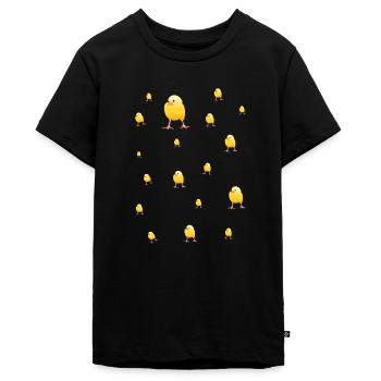 Küken Alarm - Teenager Premium Bio T-Shirt - Schwarz - Vorne - AI Model Teenager Male light (155cm)