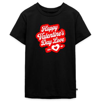 happy valentins days2 - T-shirt Premium bio Ado - noir - Devant - AI Model Teenager Male light (155cm)