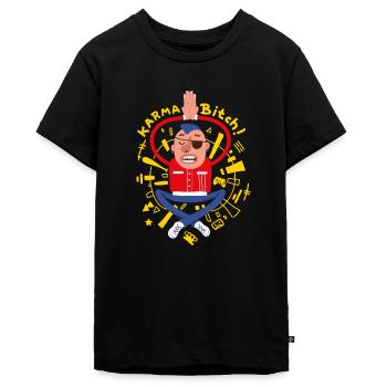 Meditierender Punk - Teenager Premium Bio T-Shirt - Schwarz - Vorne - AI Model Teenager Male light (155cm)
