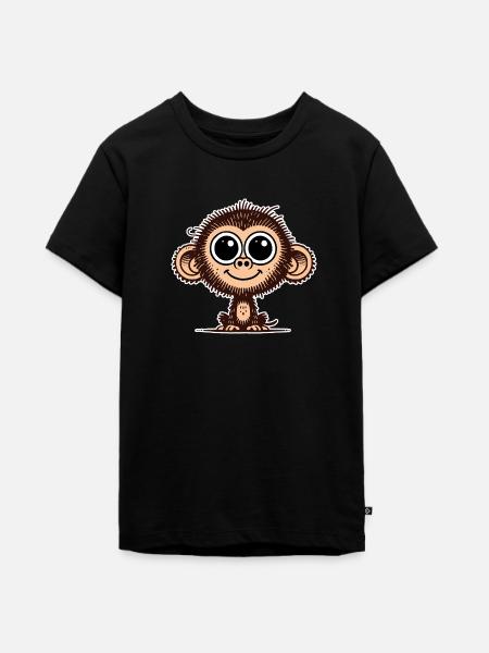 Niedlicher Affe - Teenager Premium Bio T-Shirt - Schwarz