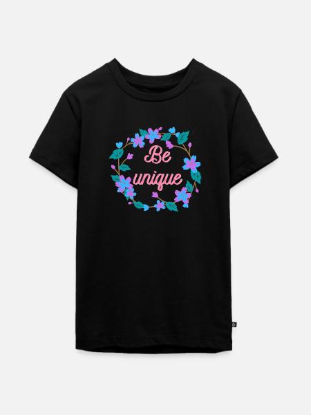 Be unique - Teenager Premium Bio T-Shirt - Schwarz
