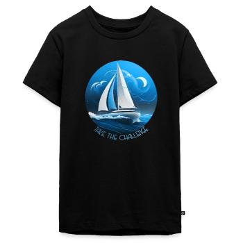 Take the challenge - Teenager Premium Bio T-Shirt - Schwarz - Vorne - AI Model Teenager Male light (155cm)