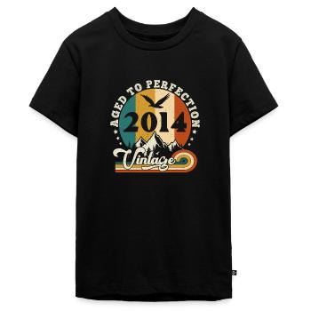 Jahrgang Geburtstag 2015 - Geburtstag 2025. - Teenager Premium Bio T-Shirt - Schwarz - Vorne - AI Model Teenager Male light (155cm)