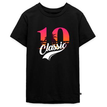 10-jähriges Jubiläum - 10 Jahre - Teenager Premium Bio T-Shirt - Schwarz - Vorne - AI Model Teenager Male light (155cm)