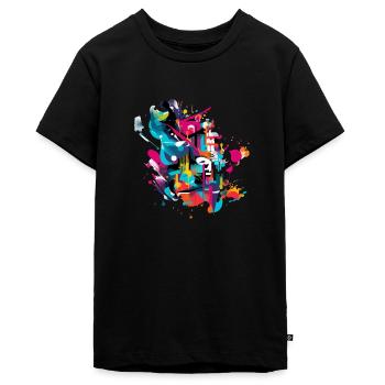 Graffiti-Kultur - Teenager Premium Bio T-Shirt - Schwarz - Vorne - AI Model Teenager Male light (155cm)