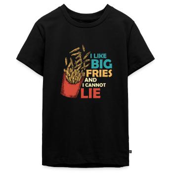 Big Fries, Big Love: Can't Hide My Fry Joy - Teenager Premium Bio T-Shirt - Schwarz - Vorne - AI Model Teenager Male light (155cm)