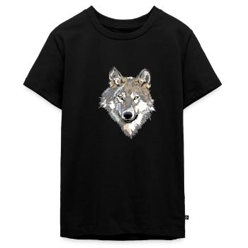 The wolf - Teenager Premium Organic T-Shirt - black - Front - AI Model Teenager Male light (155cm)
