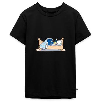 Der Elefant - Heimlich Lesen im Bett - Teenager Premium Bio T-Shirt - Schwarz - Vorne - AI Model Teenager Male light (155cm)