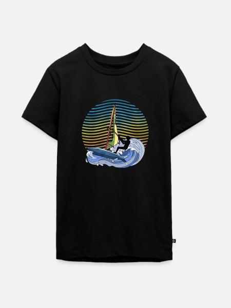 Windsurfen - Teenager Premium Bio T-Shirt - Schwarz