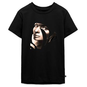 Retro fashion vintage cool années 80 femme fille pop art - T-shirt Premium bio Ado - noir - Devant - AI Model Teenager Male light (155cm)
