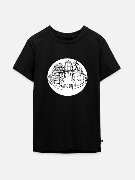 Perspektivische Stadt - Teenager Premium Bio T-Shirt - Schwarz