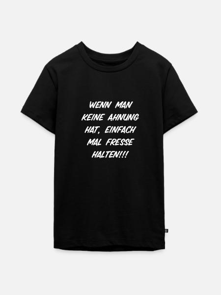 T-Shirt "fresse halten" - Teenager Premium Bio T-Shirt - Schwarz