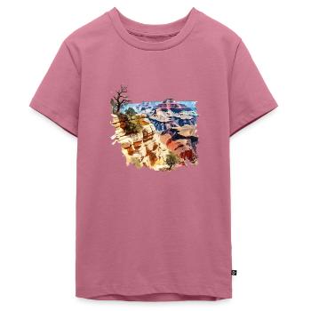 Der Grand Canyon - Teenager Premium Bio T-Shirt - Mauve - Vorne - AI Model Teenager Male light (155cm)