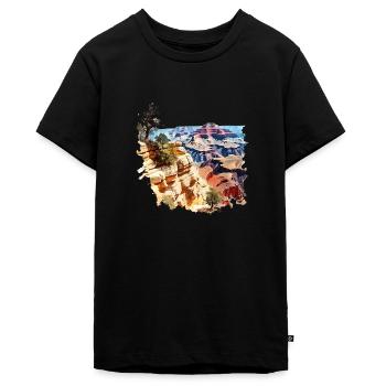 Der Grand Canyon - Teenager Premium Bio T-Shirt - Schwarz - Vorne - AI Model Teenager Male light (155cm)