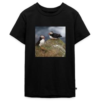Papageientaucher - Teenager Premium Bio T-Shirt - Schwarz - Vorne - AI Model Teenager Male light (155cm)
